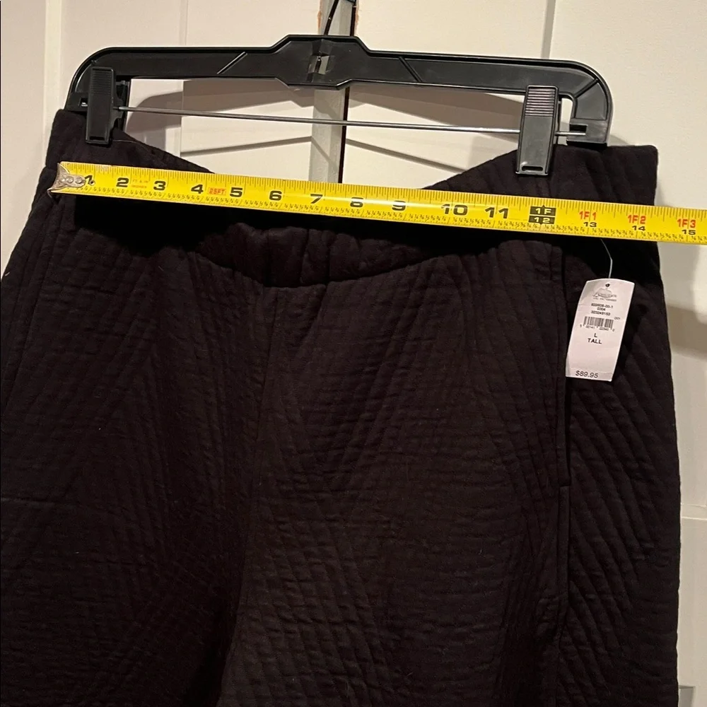 NWT GapFit Quilted Jacquard Barrel Pants Black Cotton blend Large Tall/Long - Picture 5 of 8